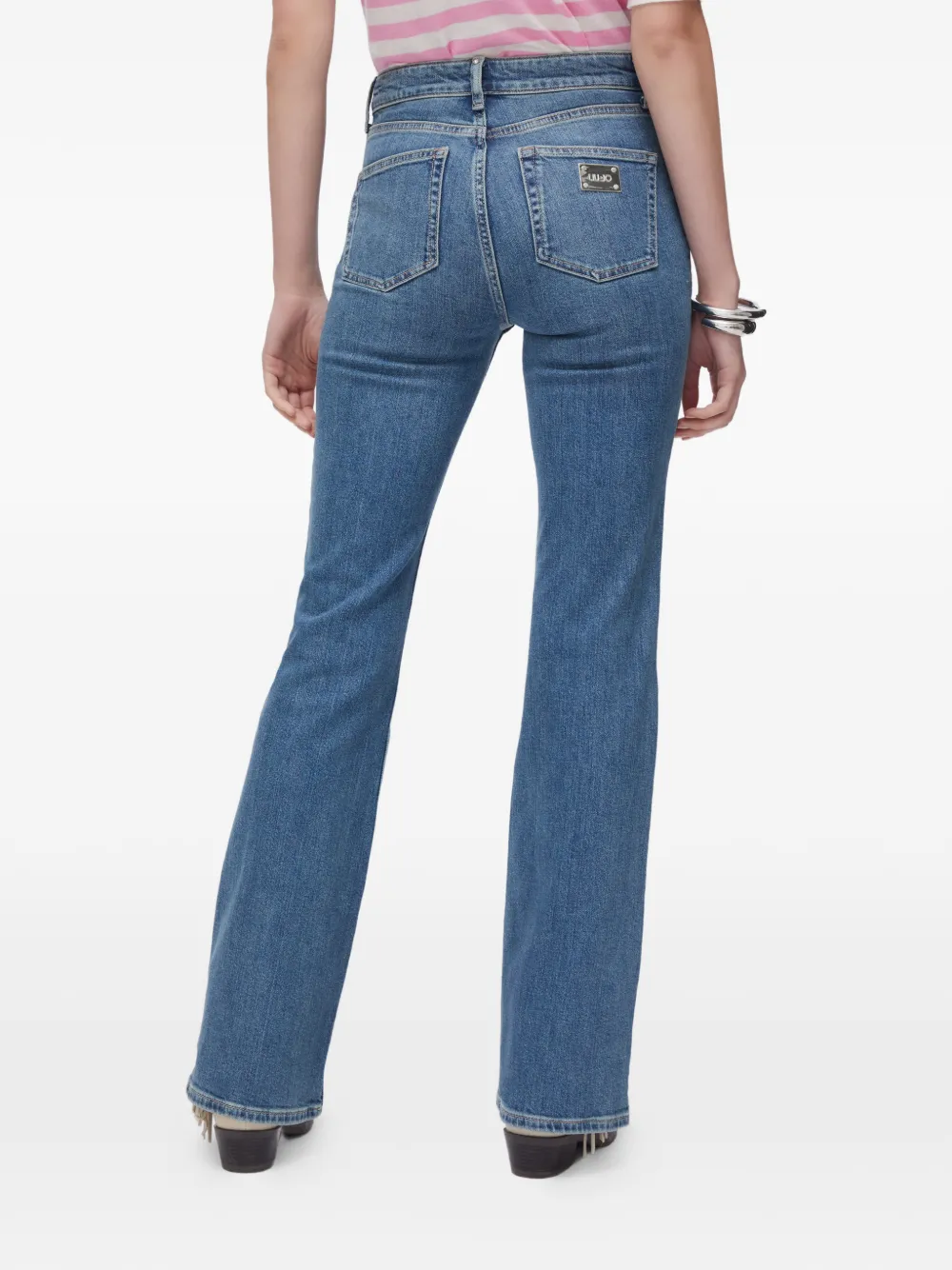 LIU JO Flared jeans met stonewashed-effect Blauw