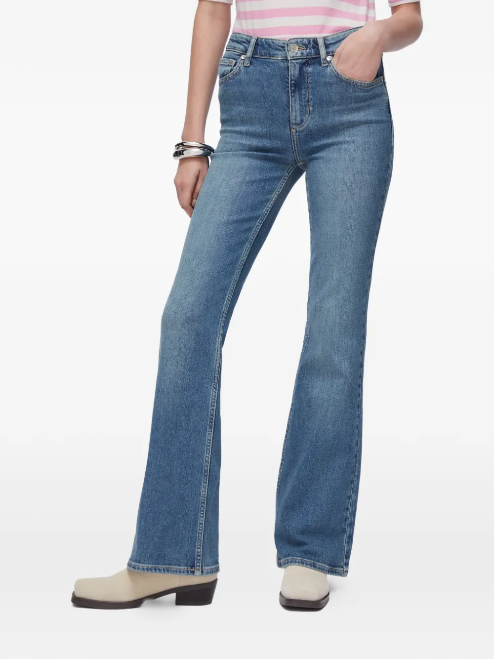 LIU JO Flared jeans met stonewashed-effect Blauw