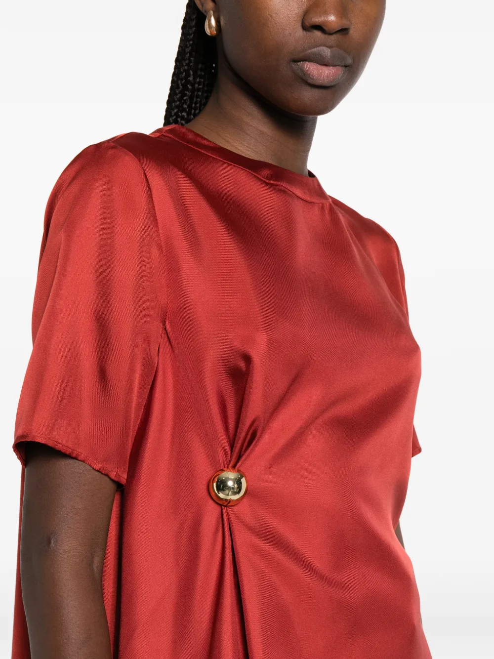 Madea Button-Detail Asymmetric Blouse