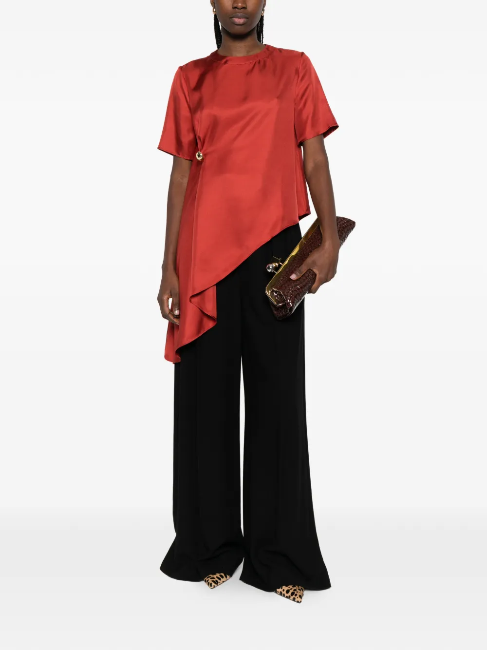 Madea Button-Detail Asymmetric Blouse