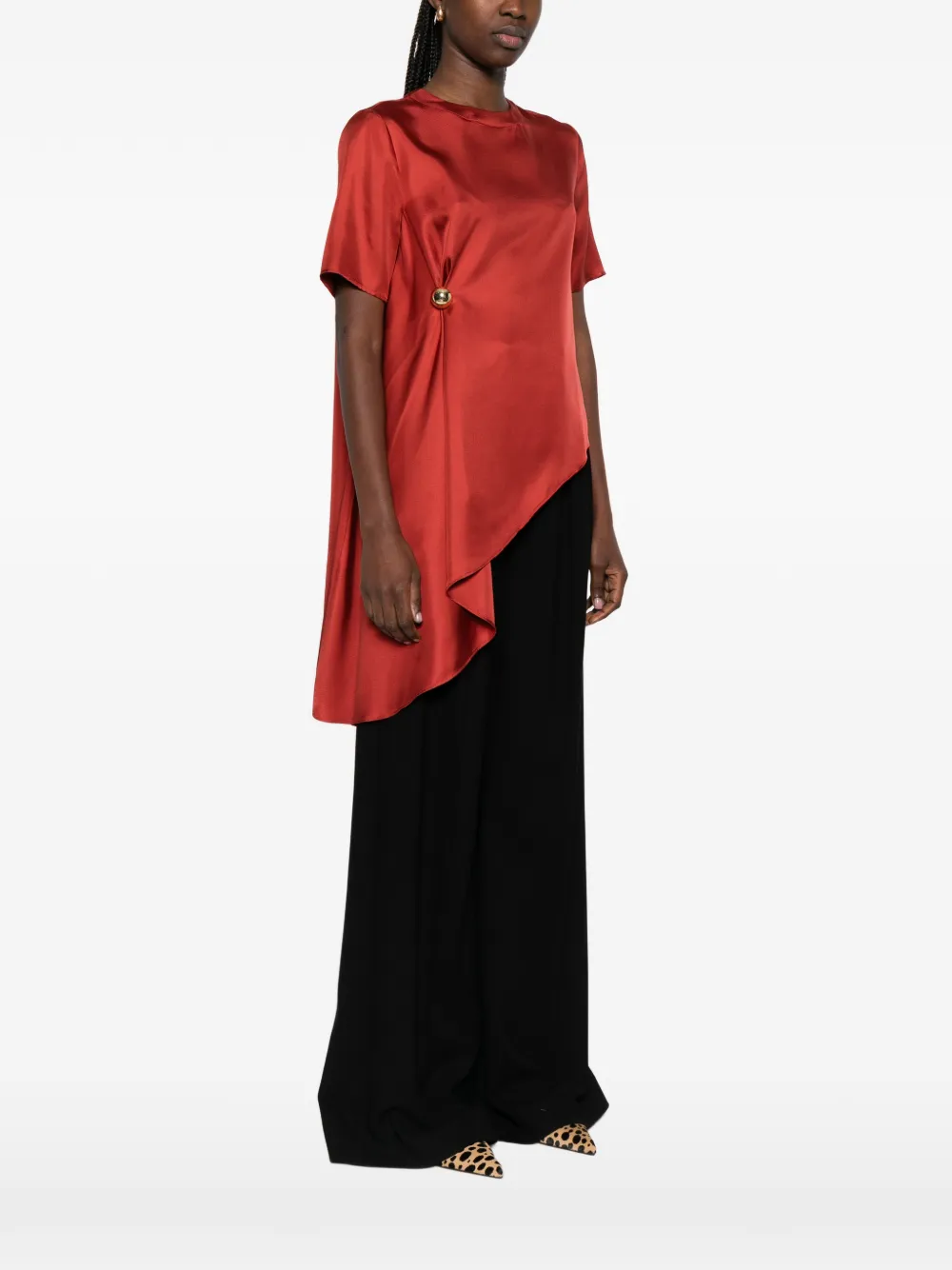 Madea Button-Detail Asymmetric Blouse