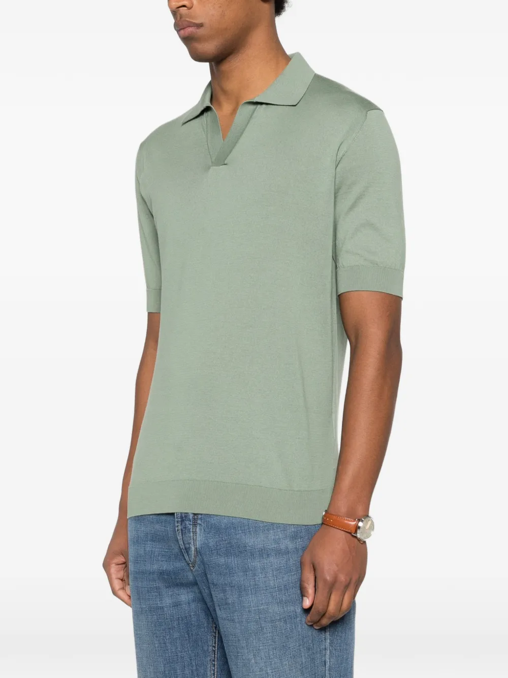 Lardini Poloshirt met kraag Groen