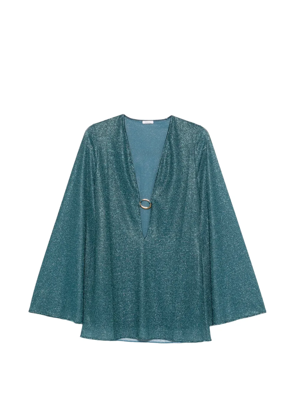 Oséree ring-detail V-neck mini dress - Blu