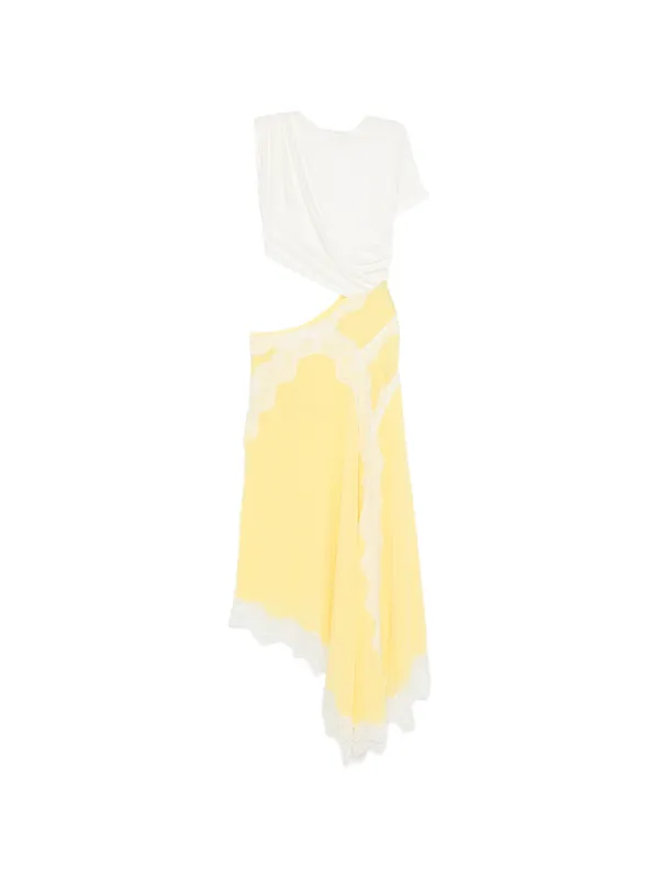 christopher esber asymmetric dress Verve lace-trim | Yellow finished with soft pleats A-line prom dress Backless Maxi Dress – Color:Emerald (Green)