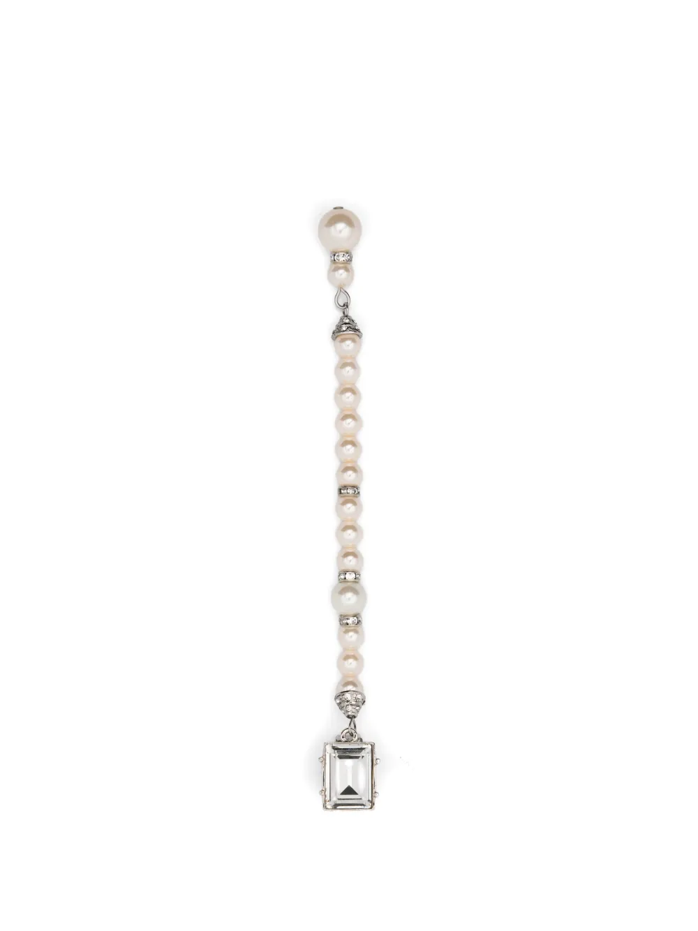 Alessandra Rich pearl-embellishment drop earrings - Argento