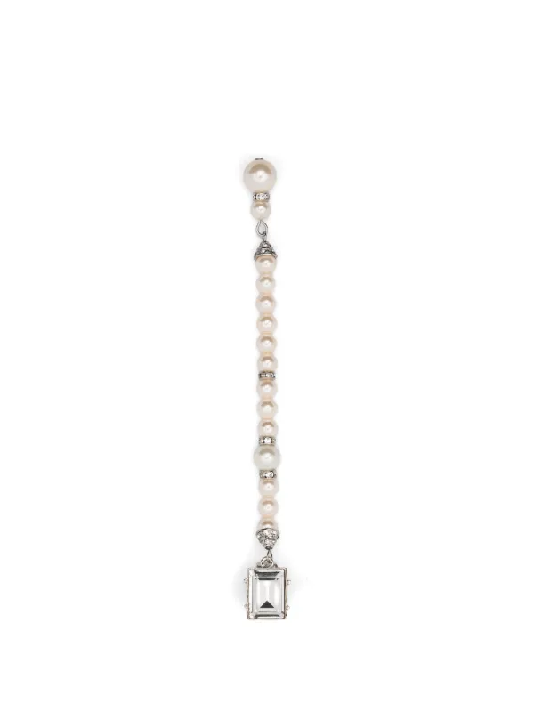 Alessandra Rich Pearl-embellishment Drop Earrings in Silver
