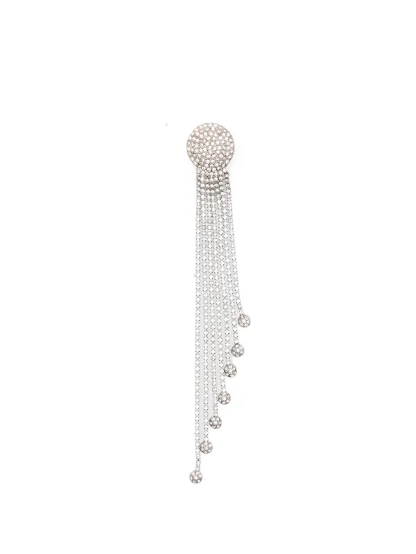 Alessandra Rich Fringes Drop Earrings in Silver