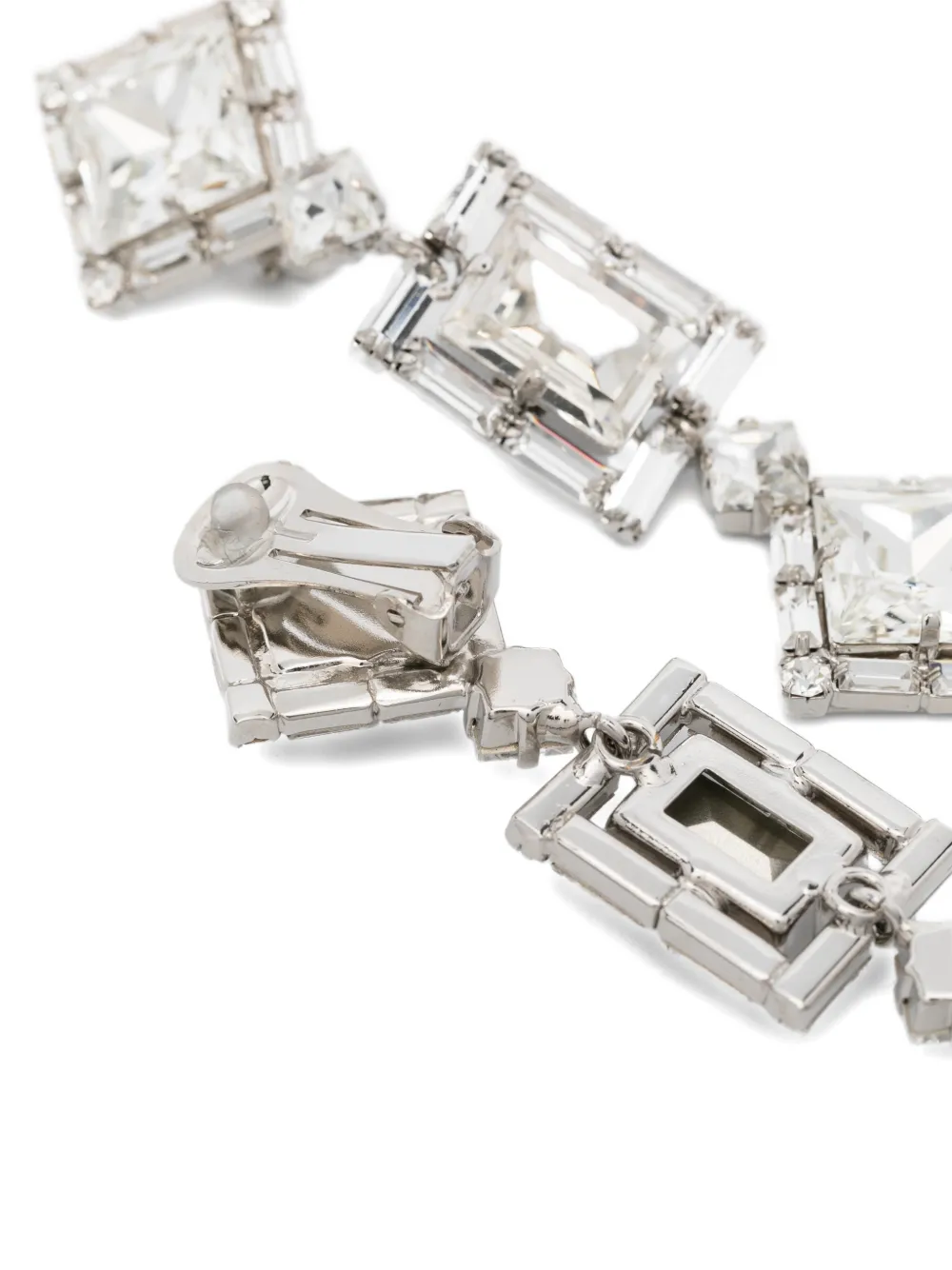  Alessandra Rich Crystal Drop Earrings - Silver 