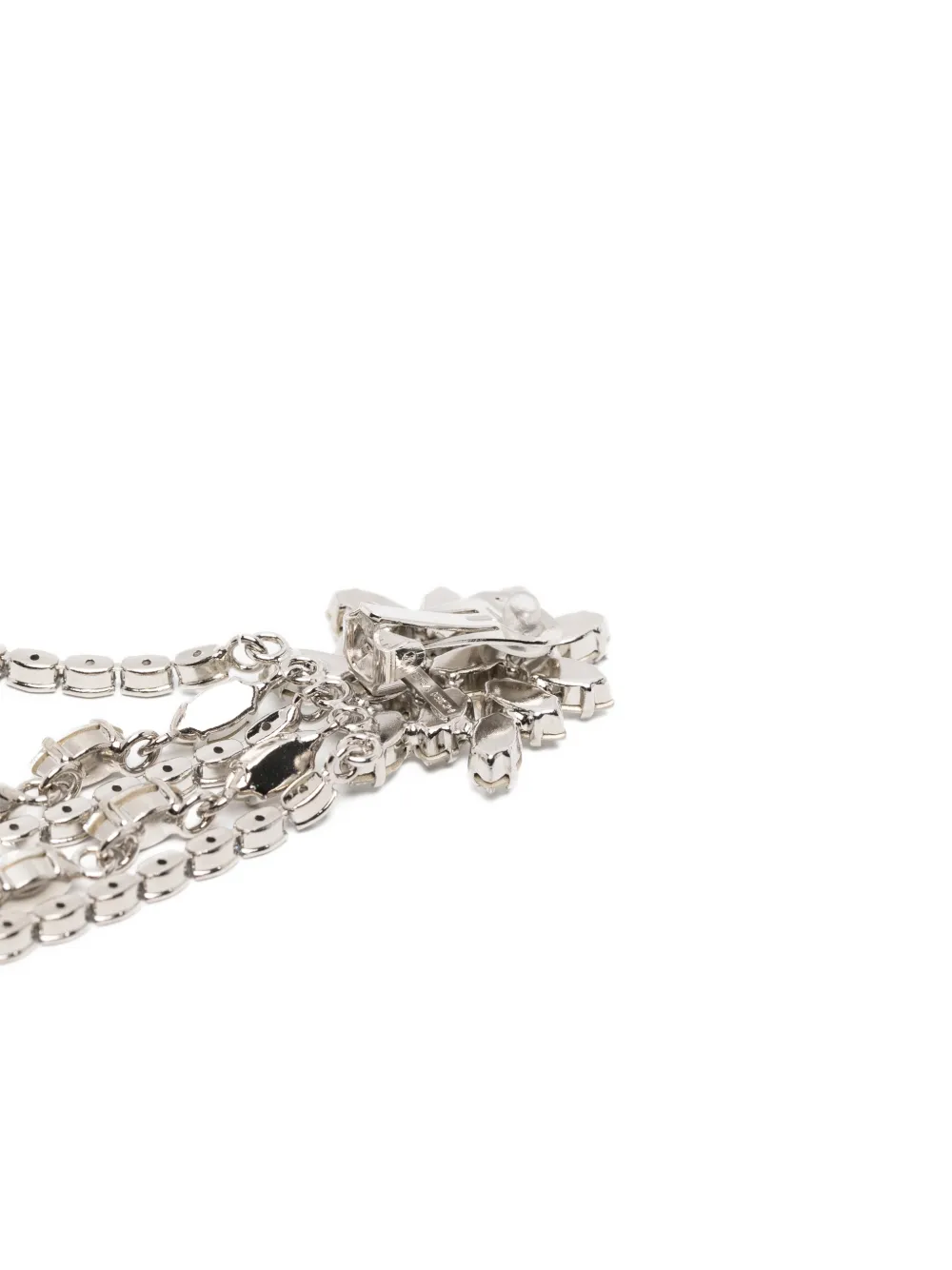  Alessandra Rich Floral Chain Earrings - Silver 