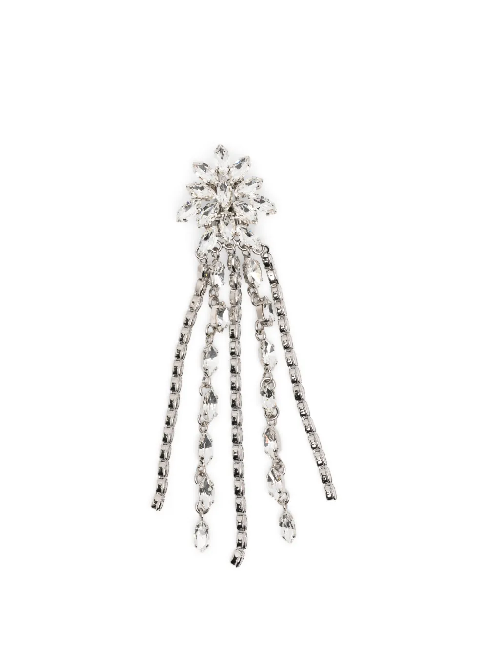 Alessandra Rich floral chain earrings - Argento