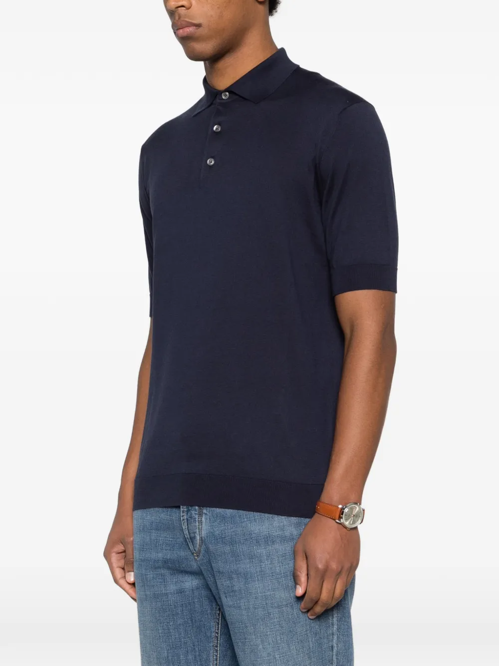 Button-Placket Polo Shirt