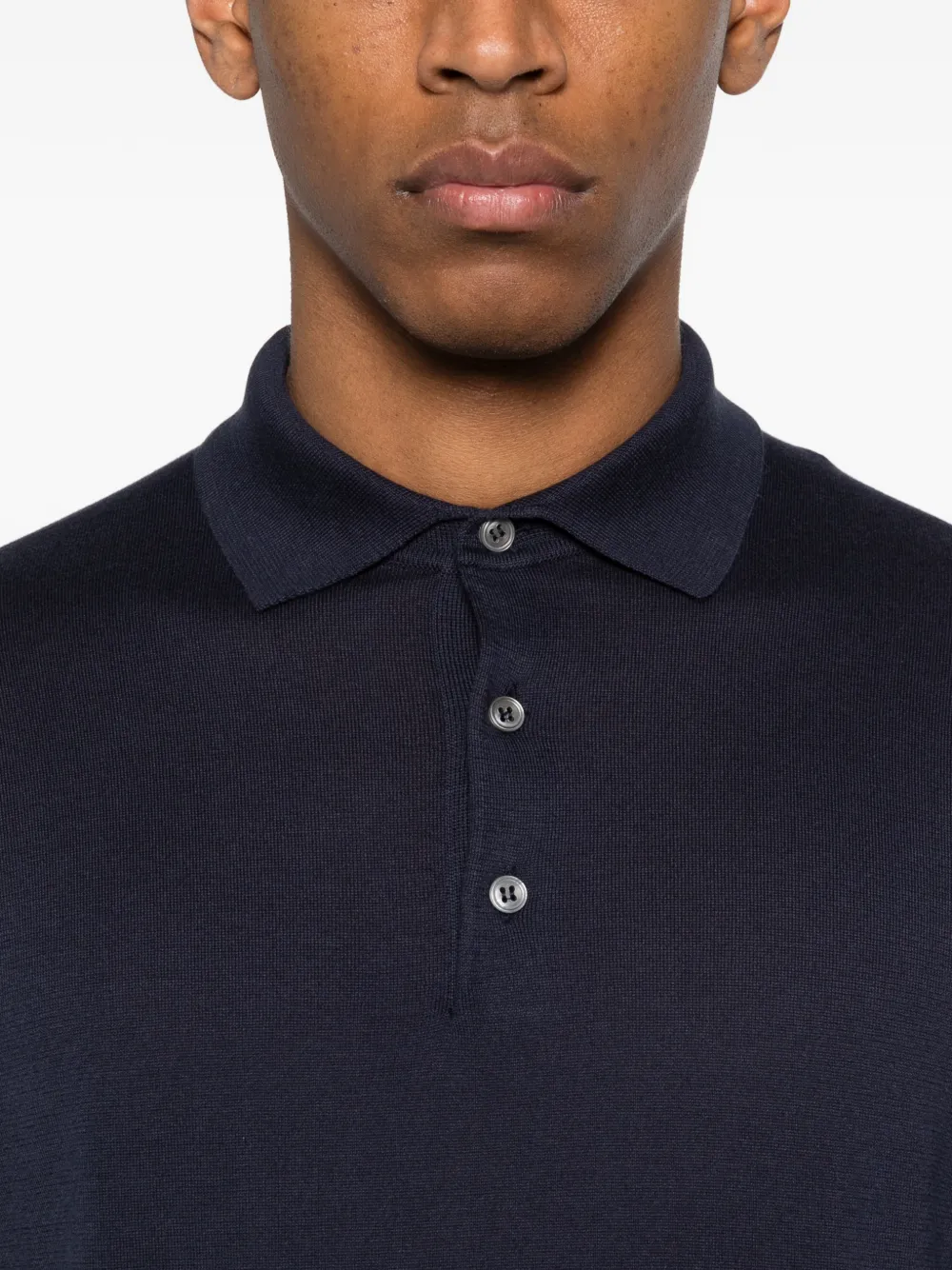 Lardini Poloshirt met knopen Blauw