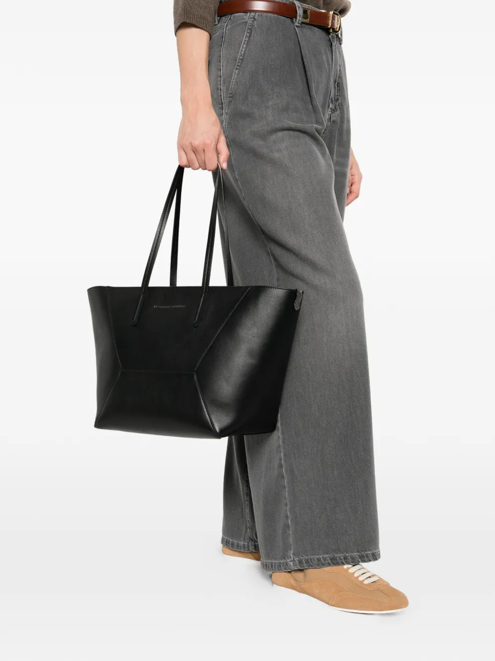 Brunello Cucinelli BC Duo logo tote bag - Zwart