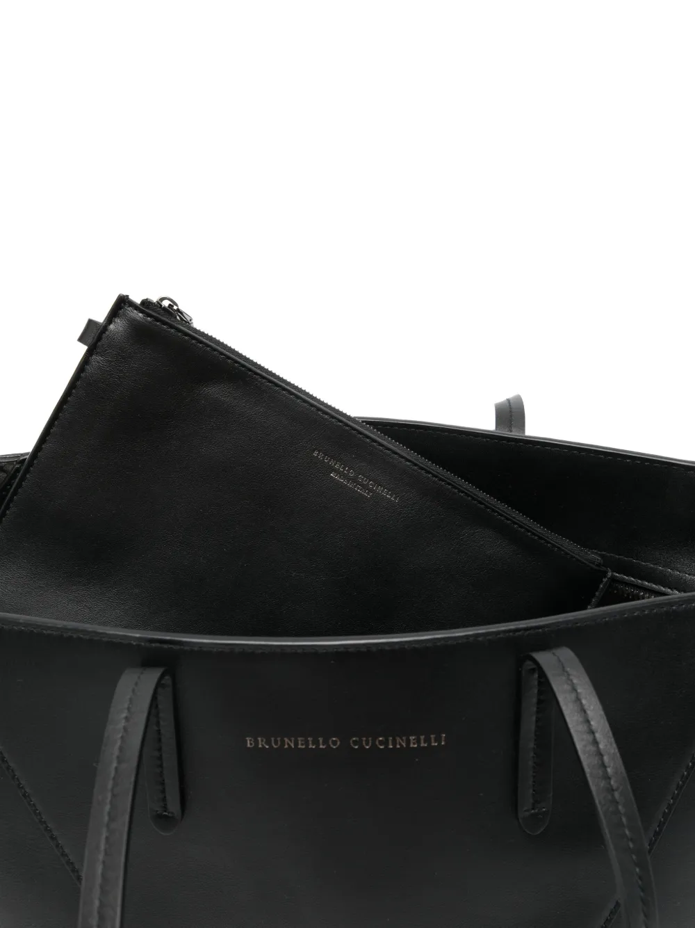 Brunello Cucinelli BC Duo shopper met logo Zwart