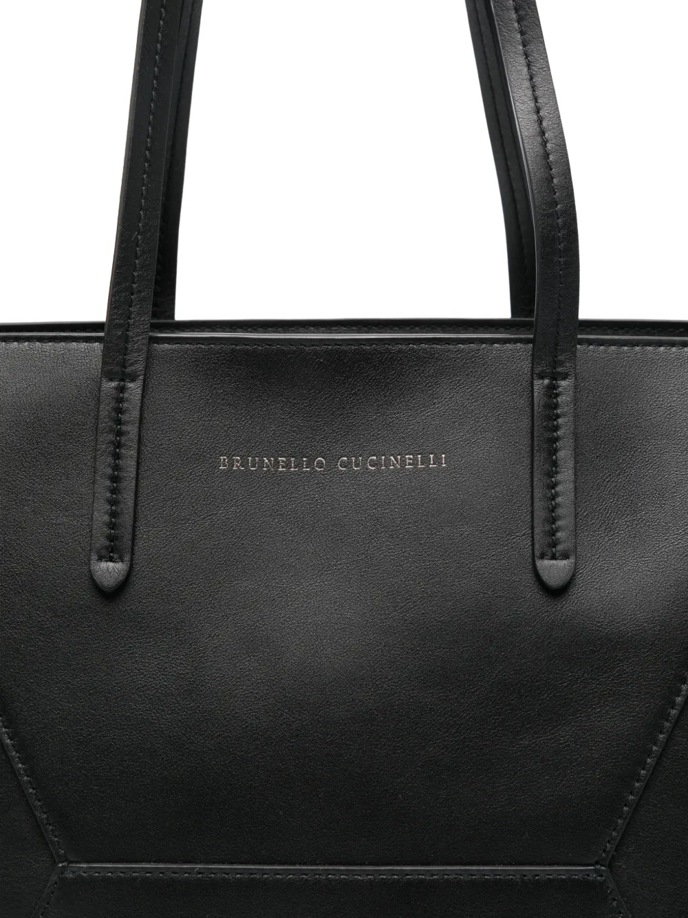 Brunello Cucinelli BC Duo shopper met logo Zwart