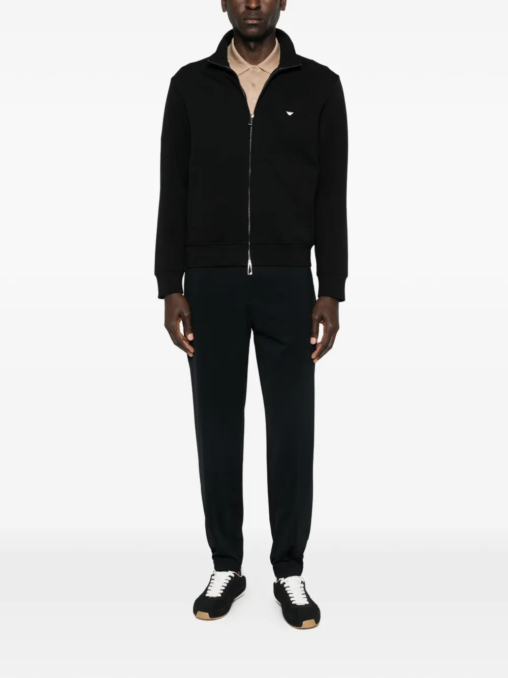 Emporio Armani Sweater met rits Zwart