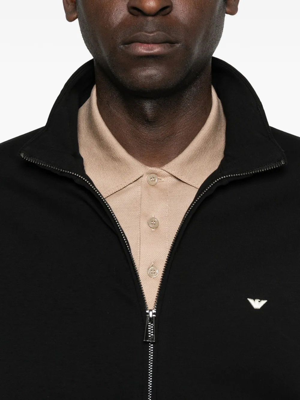 Emporio Armani Sweater met rits Zwart