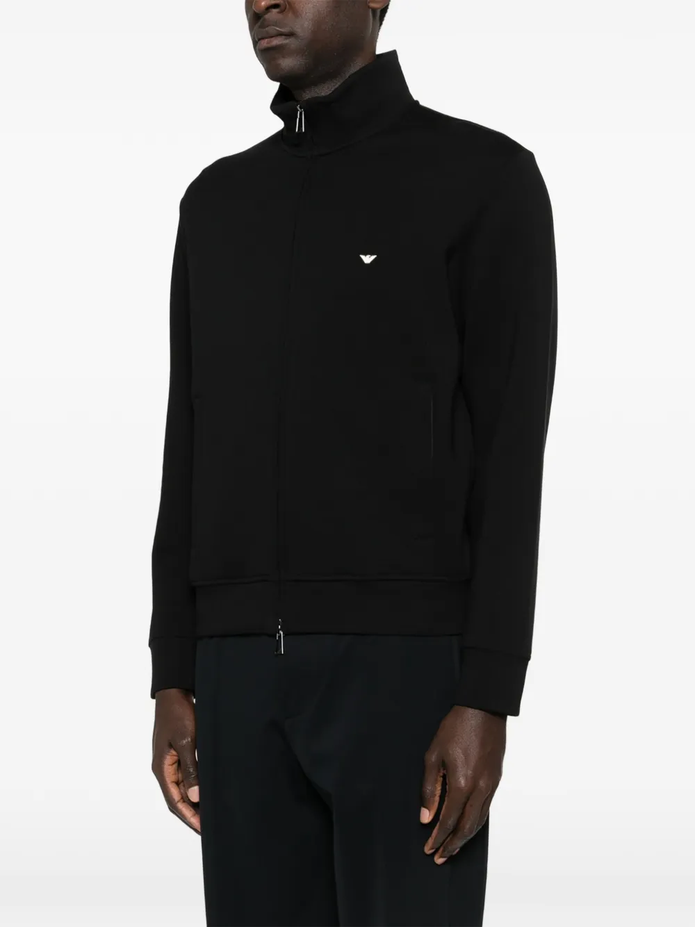 Emporio Armani Sweater met rits Zwart