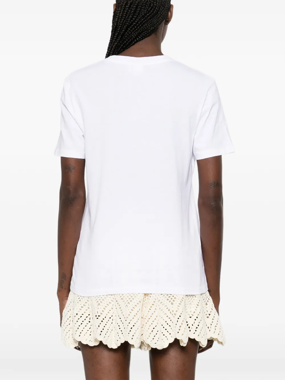 Chloé Katoenen jersey T-shirt met ronde hals en logo Wit