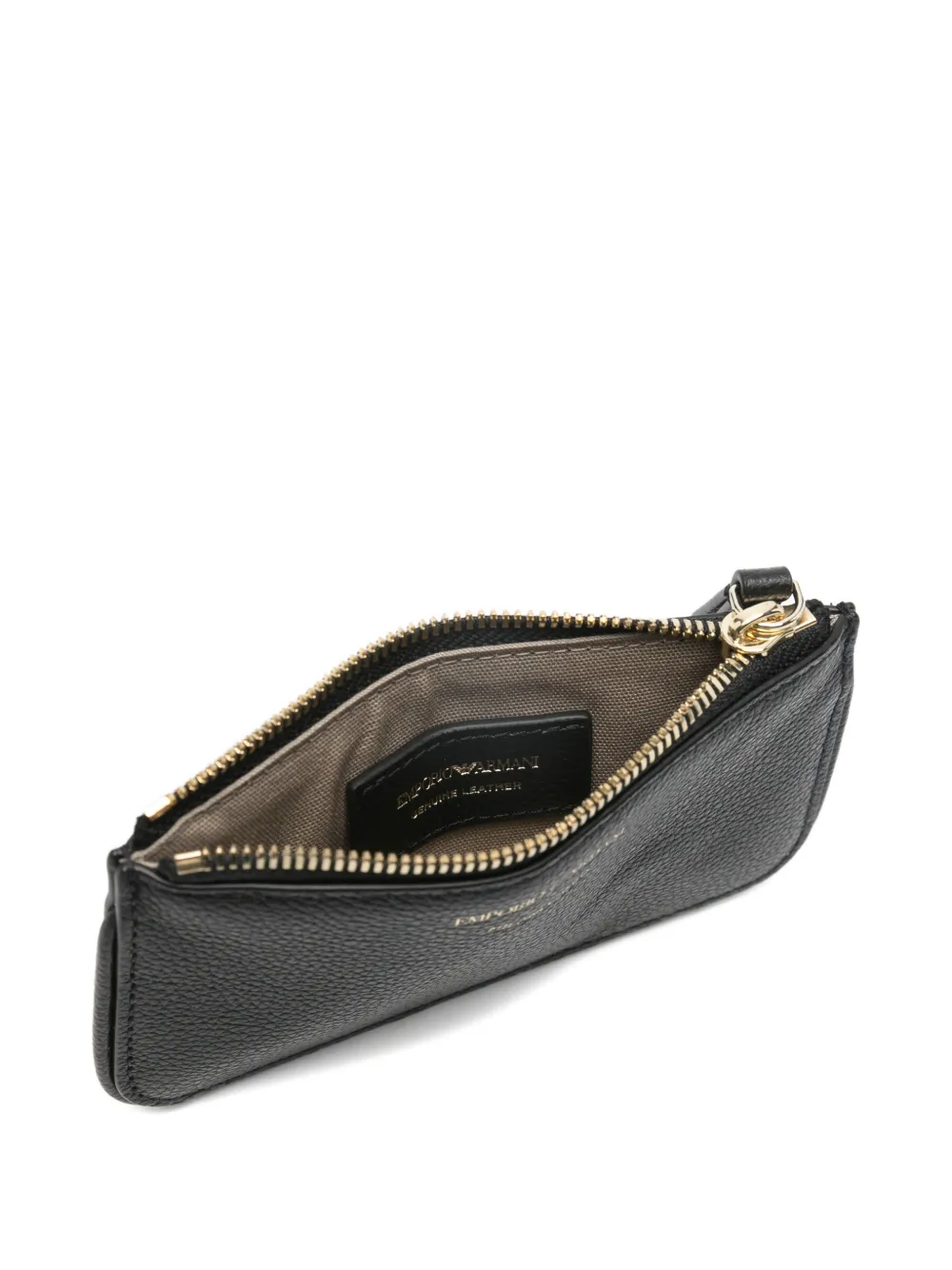 Emporio Armani Leren portemonnee Zwart