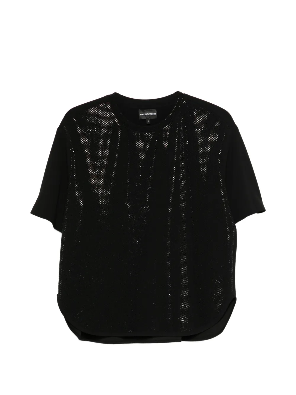 Emporio Armani T-Shirt mit runder Kappe - Schwarz