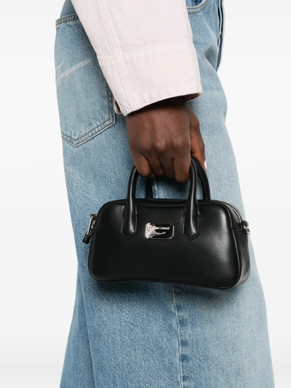 Emporio Armani Mini-tas met logoplakkaat Zwart