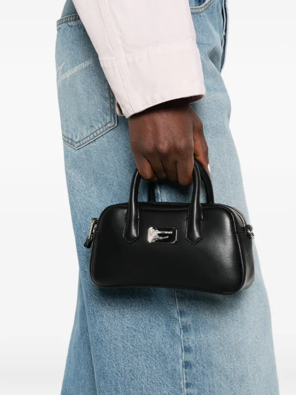 バッグ sEmporio Armani mini leather Emporio Armani logo-plaque Mini Bag | Black | FARFETCH