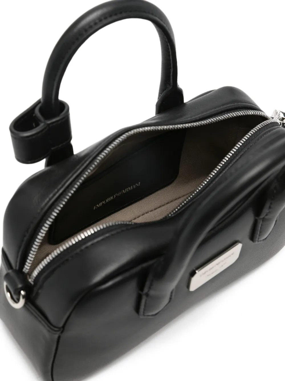 バッグ sEmporio Armani mini leather Emporio Armani logo-plaque Mini Bag | Black | FARFETCH