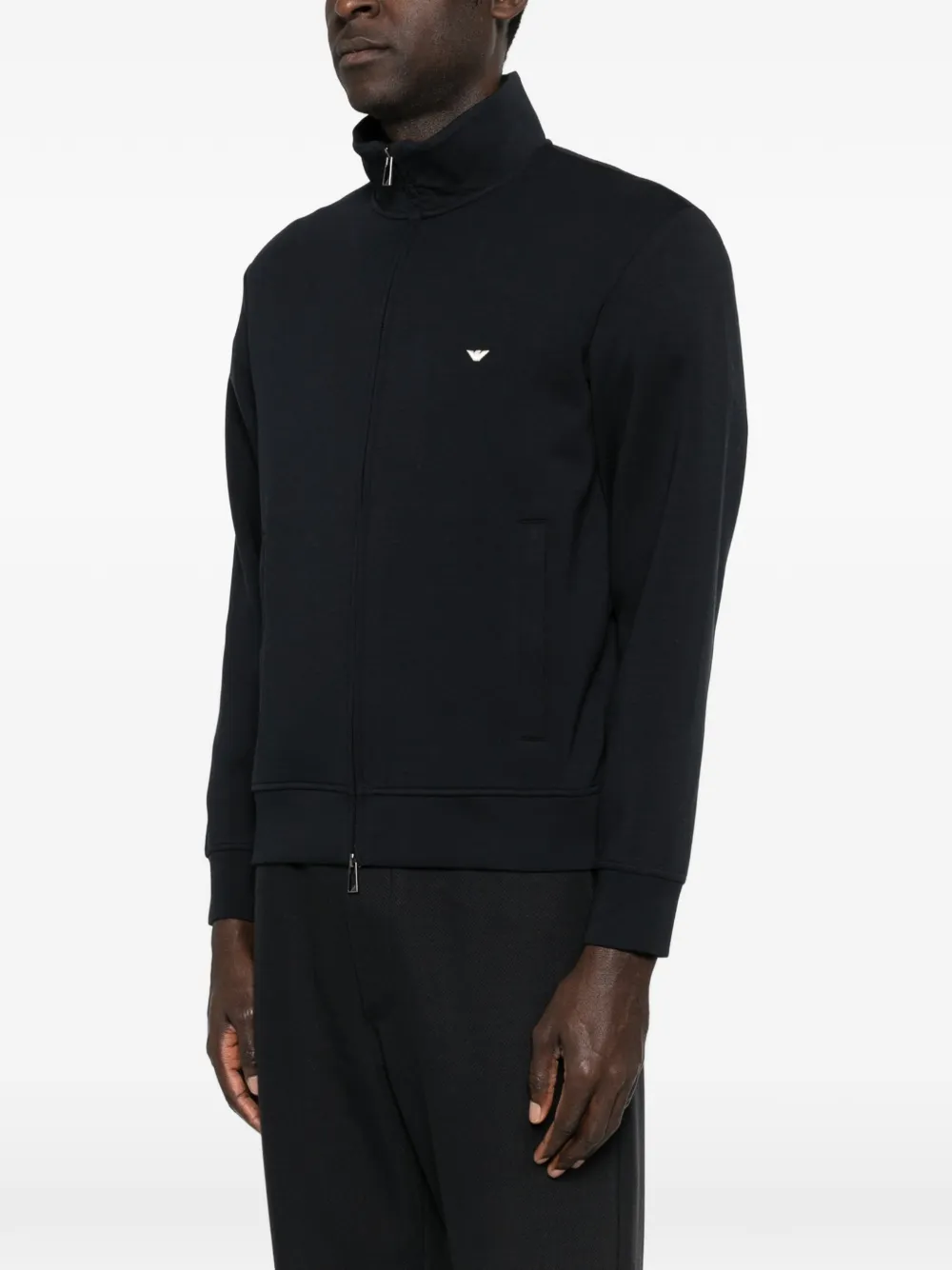 Emporio Armani Sweater met opstaande hals en rits Blauw