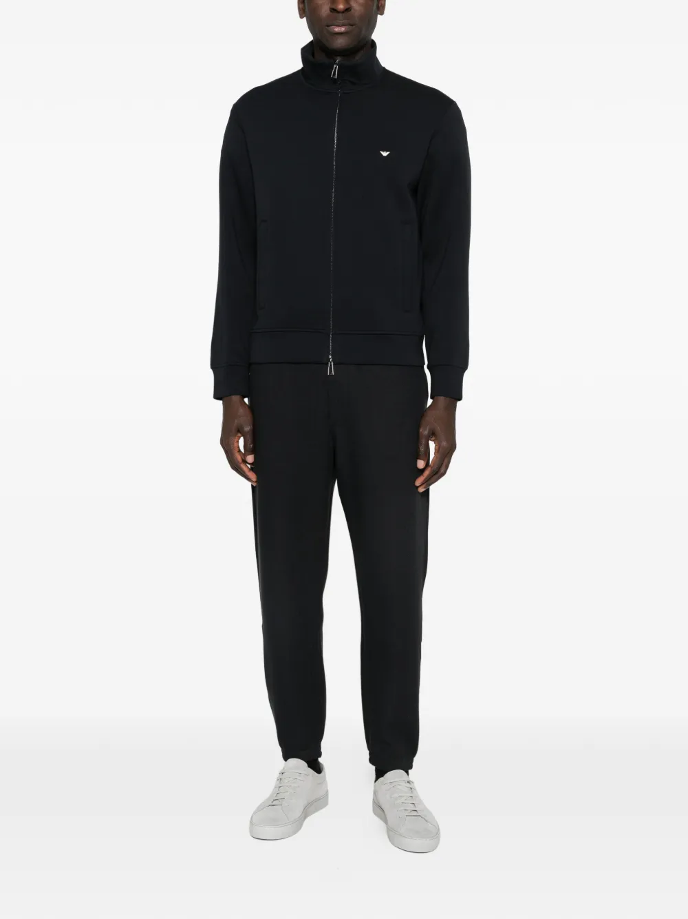Emporio Armani Sweater met opstaande hals en rits Blauw