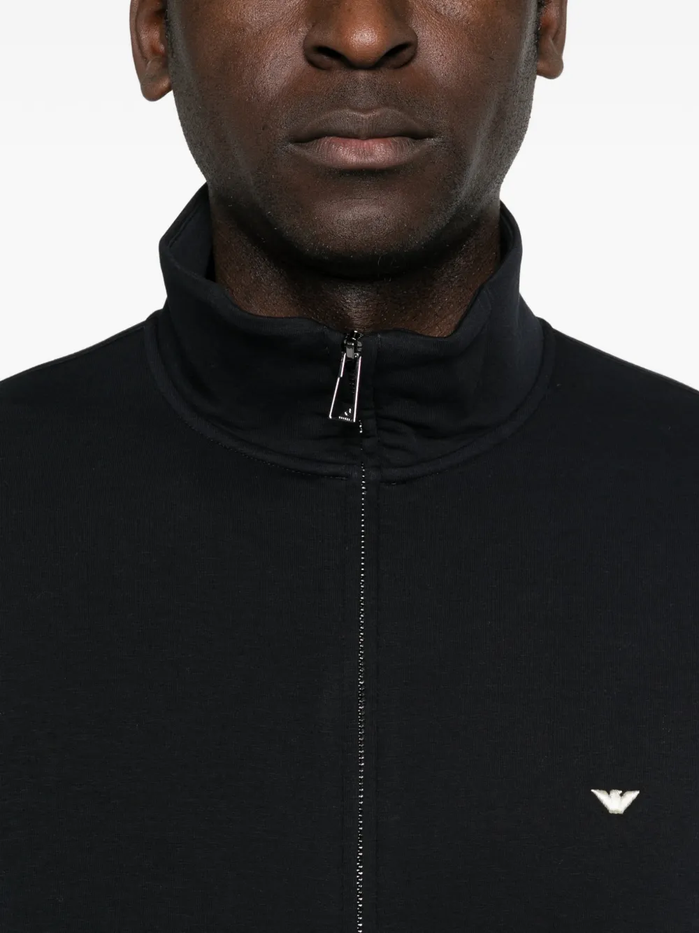 Emporio Armani Sweater met opstaande hals en rits Blauw