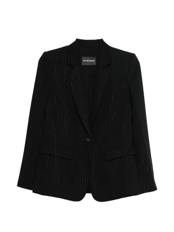 Emporio Armani ストライプ シングルジャケット | ブラック | FARFETCH JP