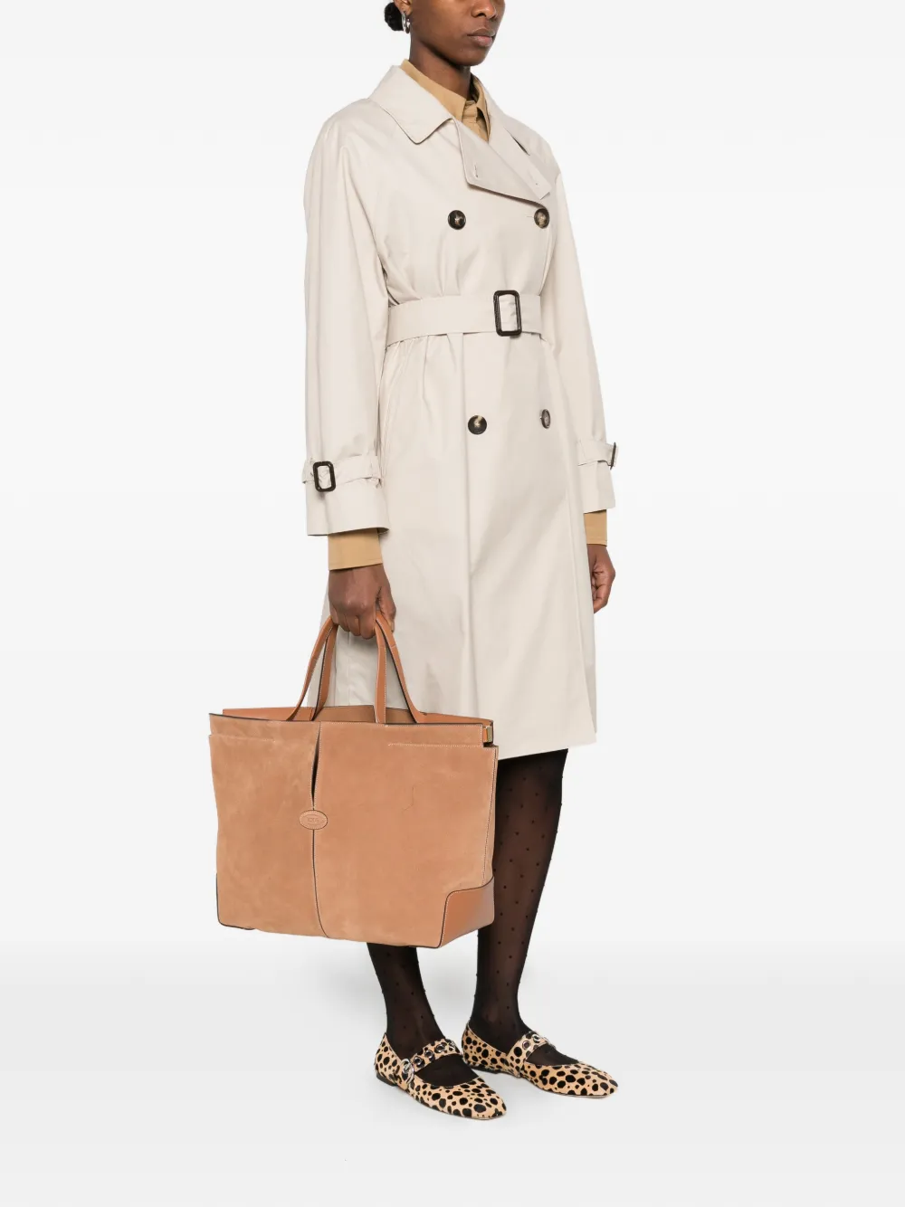 Tod's Di Bag Folio medium shopper met vlakken Bruin