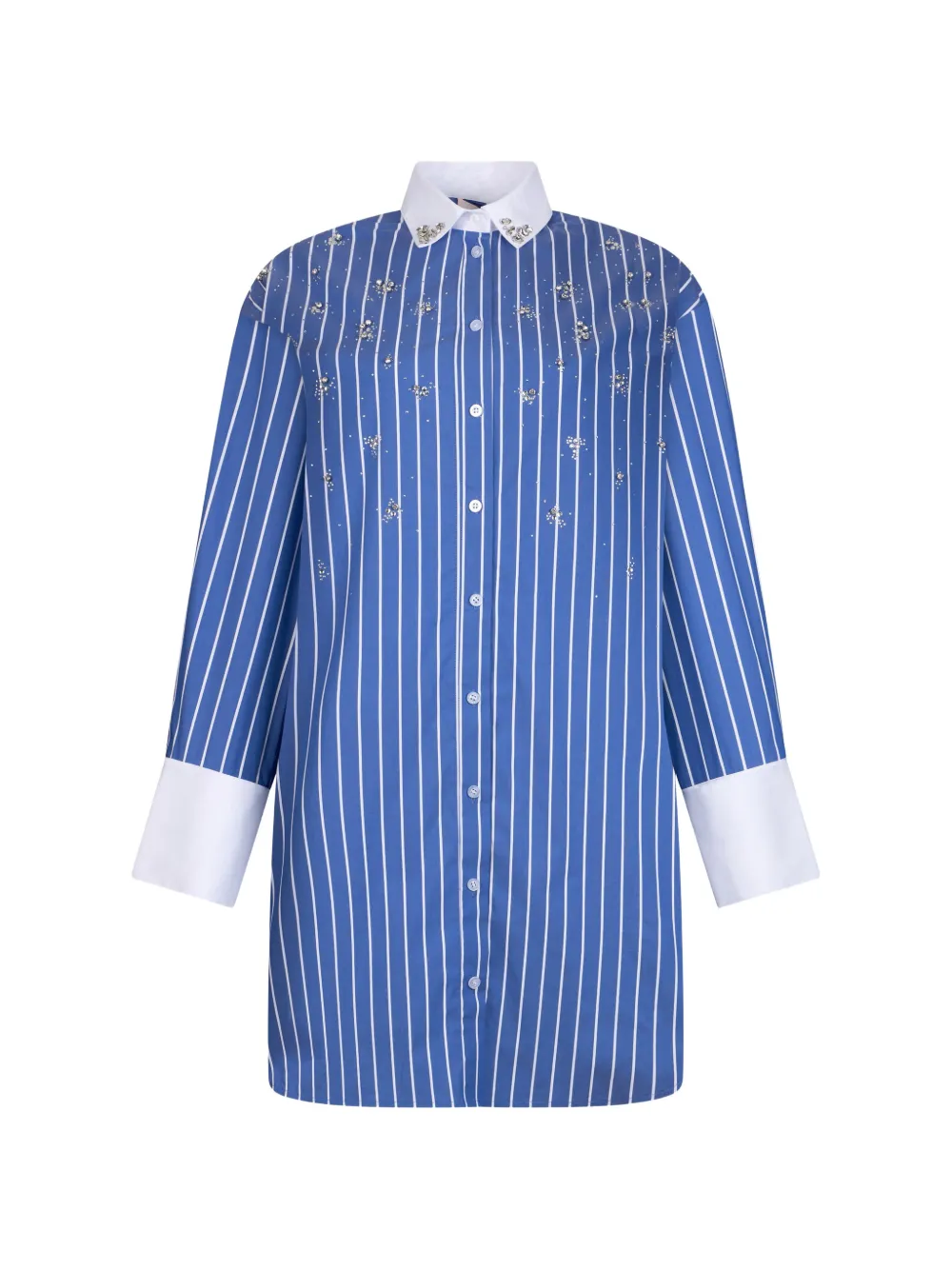 LIU JO striped mini shirt dress - Blu