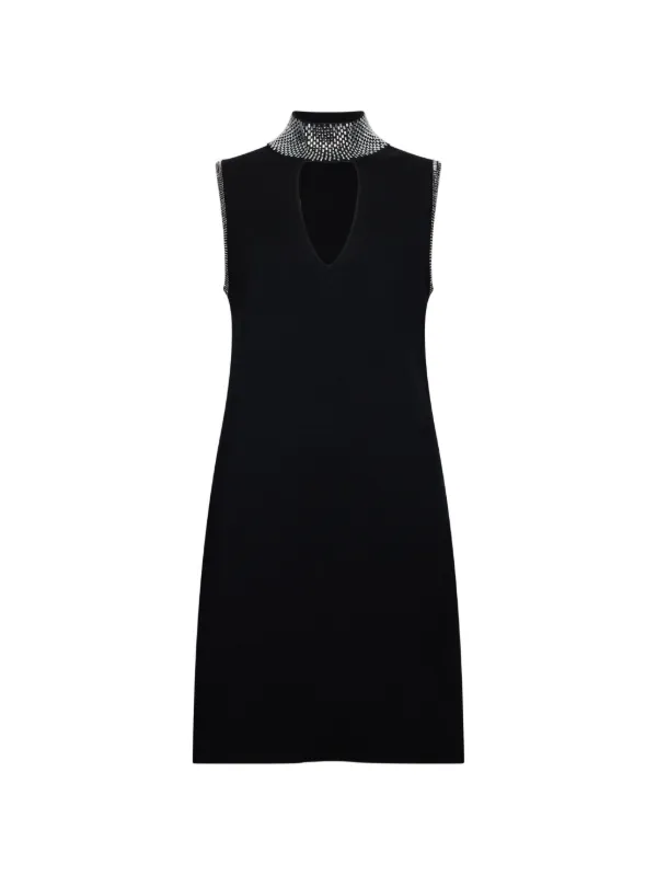 Liu Jo Knit Dress With Rhinestones, Black, XS