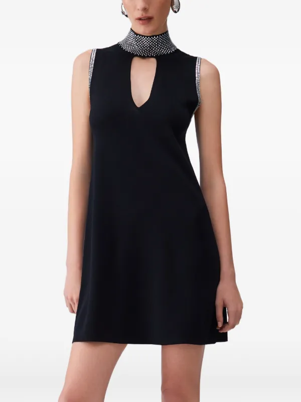 Liu Jo Knit Dress With Rhinestones, Black, XS