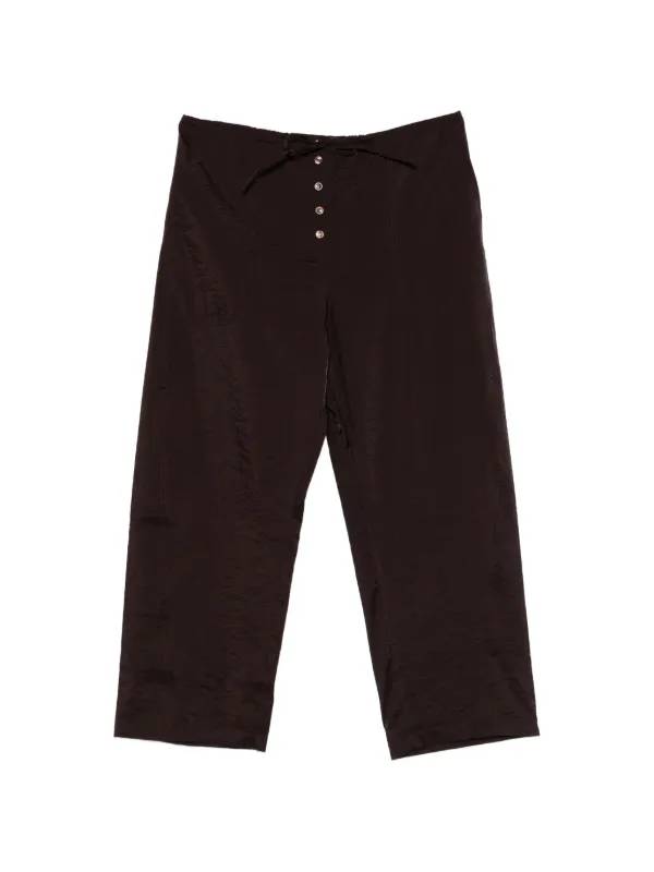 Studio Nicholson Hera Button Tie Trousers in Brown
