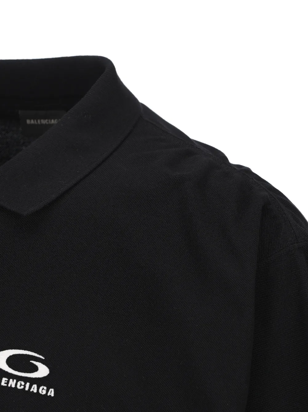 Balenciaga logo-embroidered polo shirt - Zwart