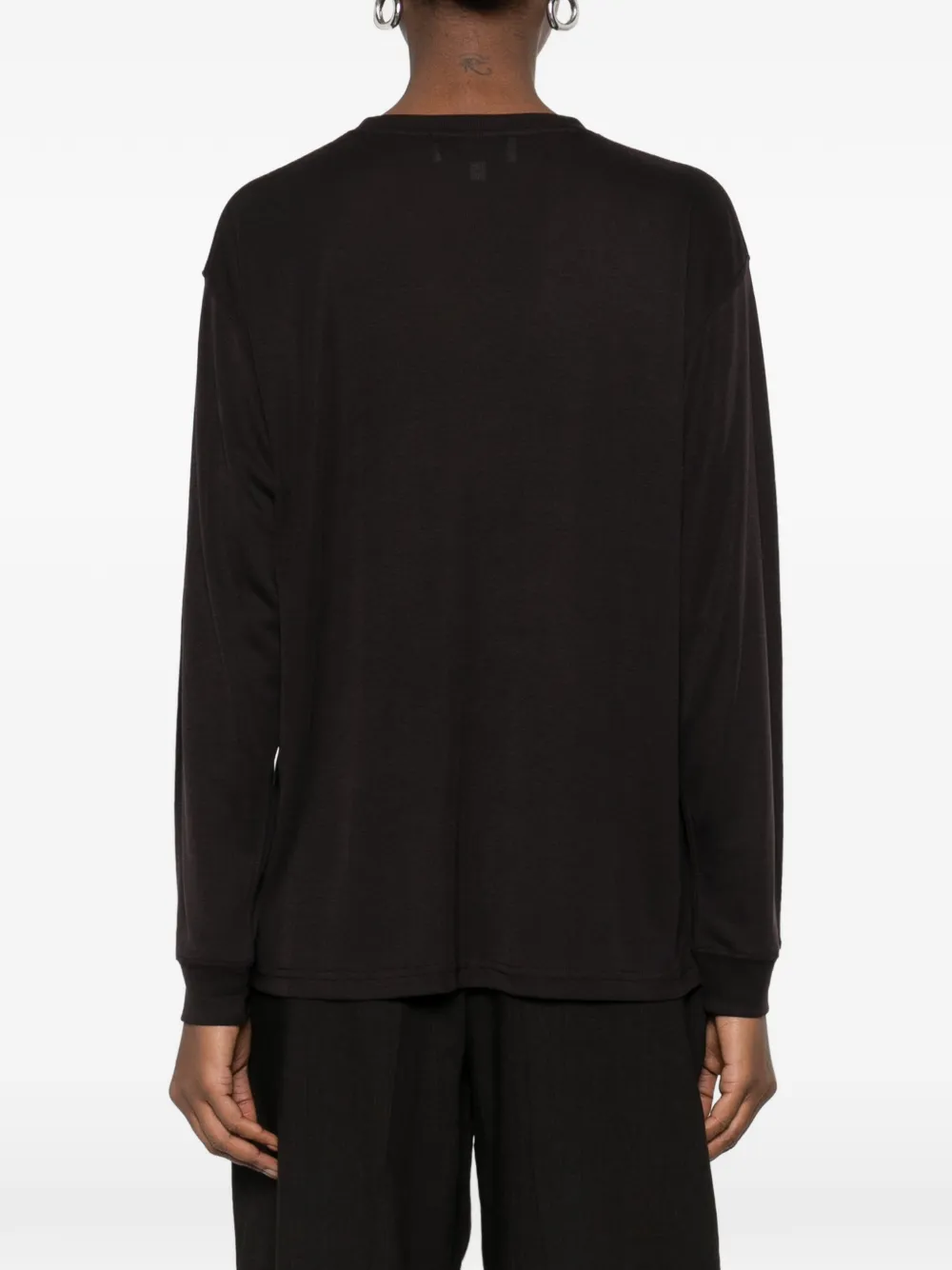 Studio Nicholson Simmons T-shirt met stiksels en lange mouwen Zwart