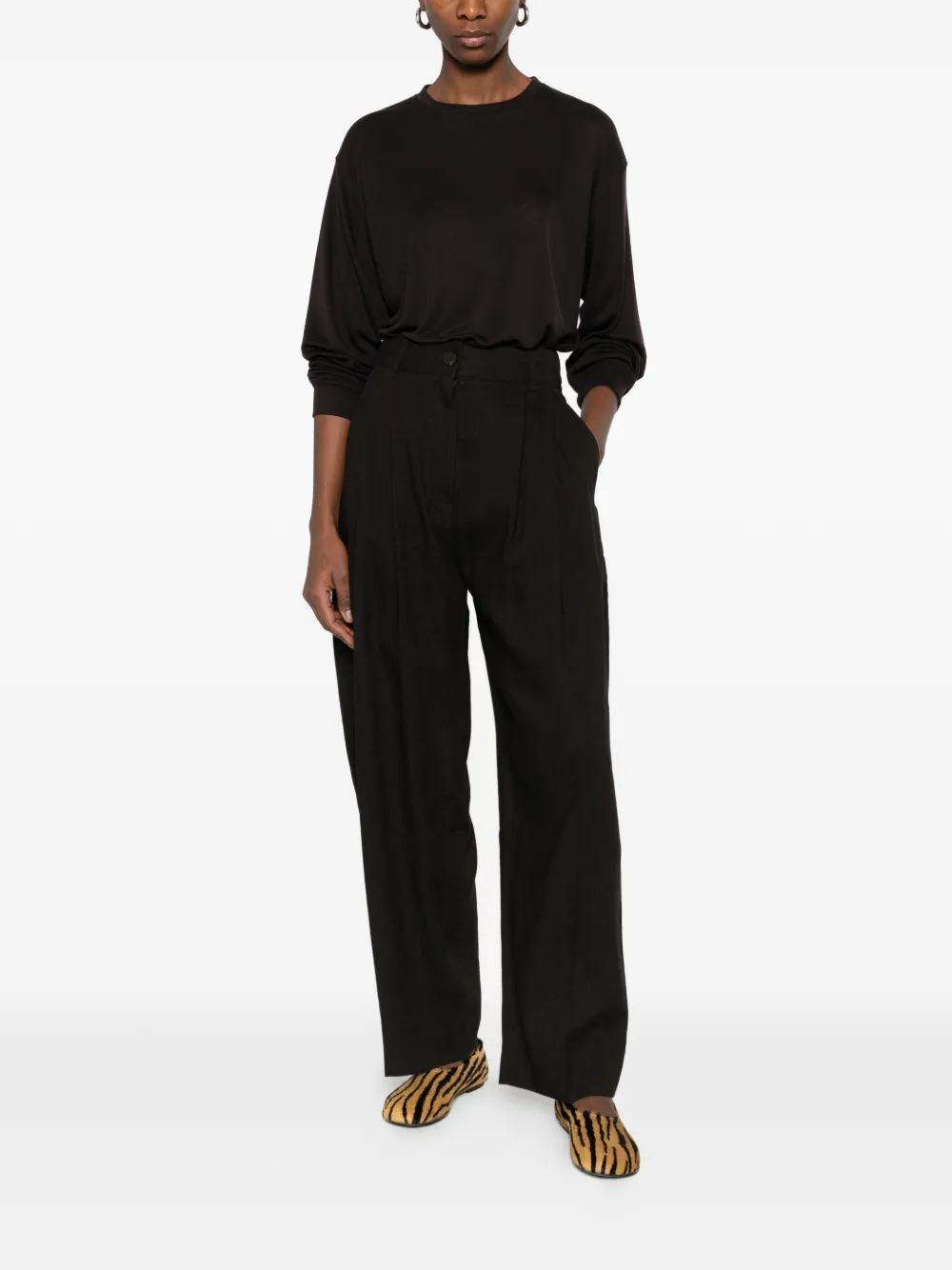  Studio Nicholson Simmons Long-sleeved Topstitch T-shirt - Black 