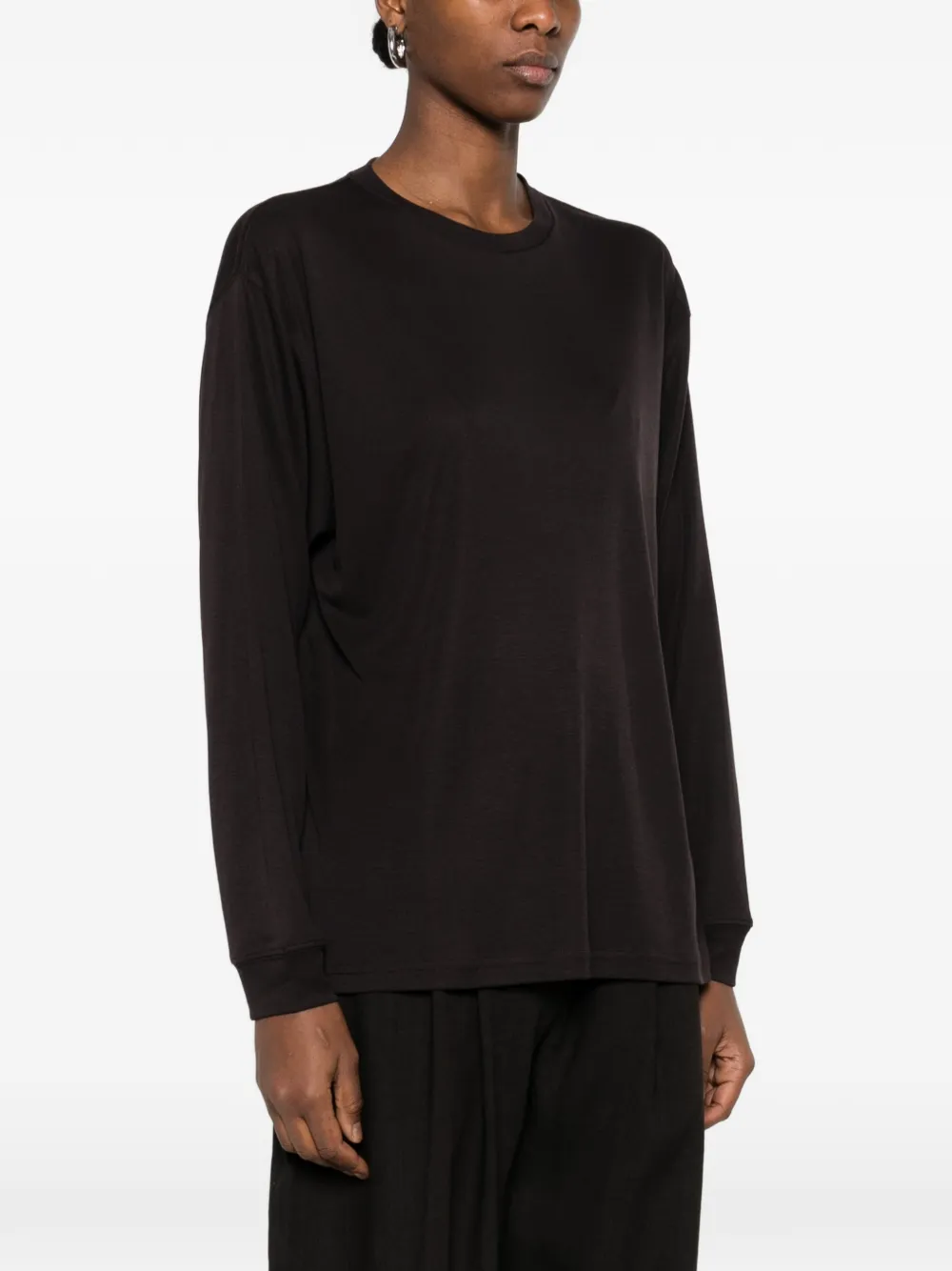  Studio Nicholson Simmons Long-sleeved Topstitch T-shirt - Black 