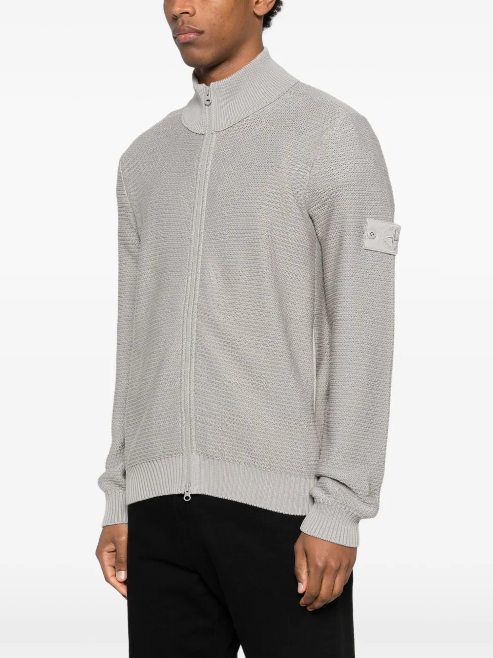  Stone Island Logo-patch Cardigan - Grey 