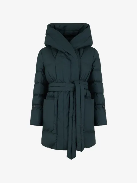 Moorer Osiride hooded belted padded coat