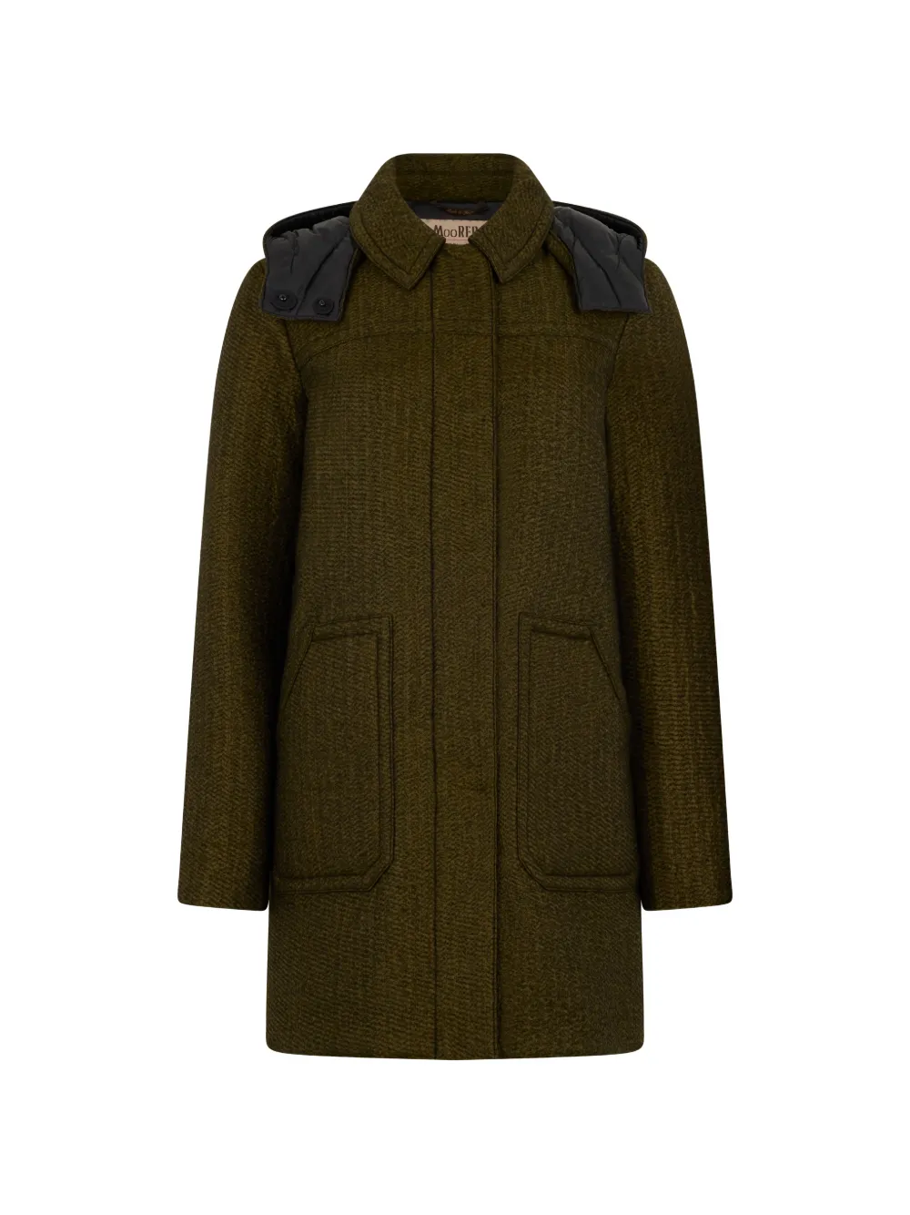 Moorer hooded single-breasted coat - Verde