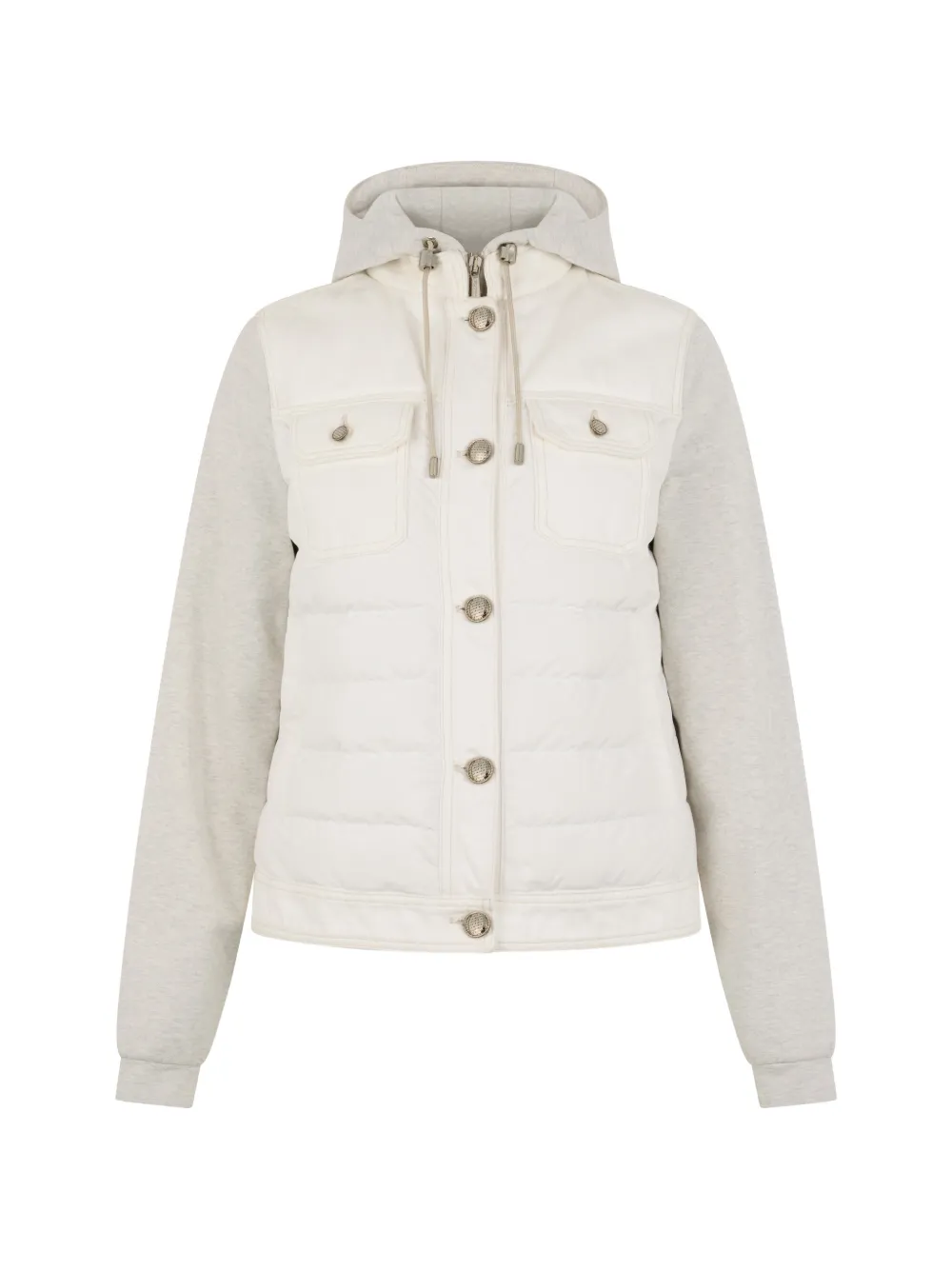 Moorer button-front hooded puffer jacket - Bianco