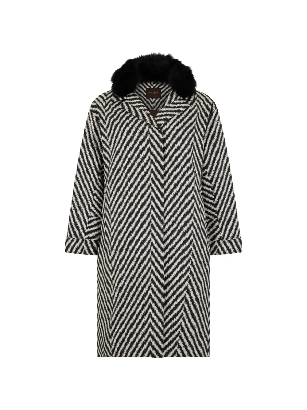 Moorer Cappotto con motivo a zigzag - Nero
