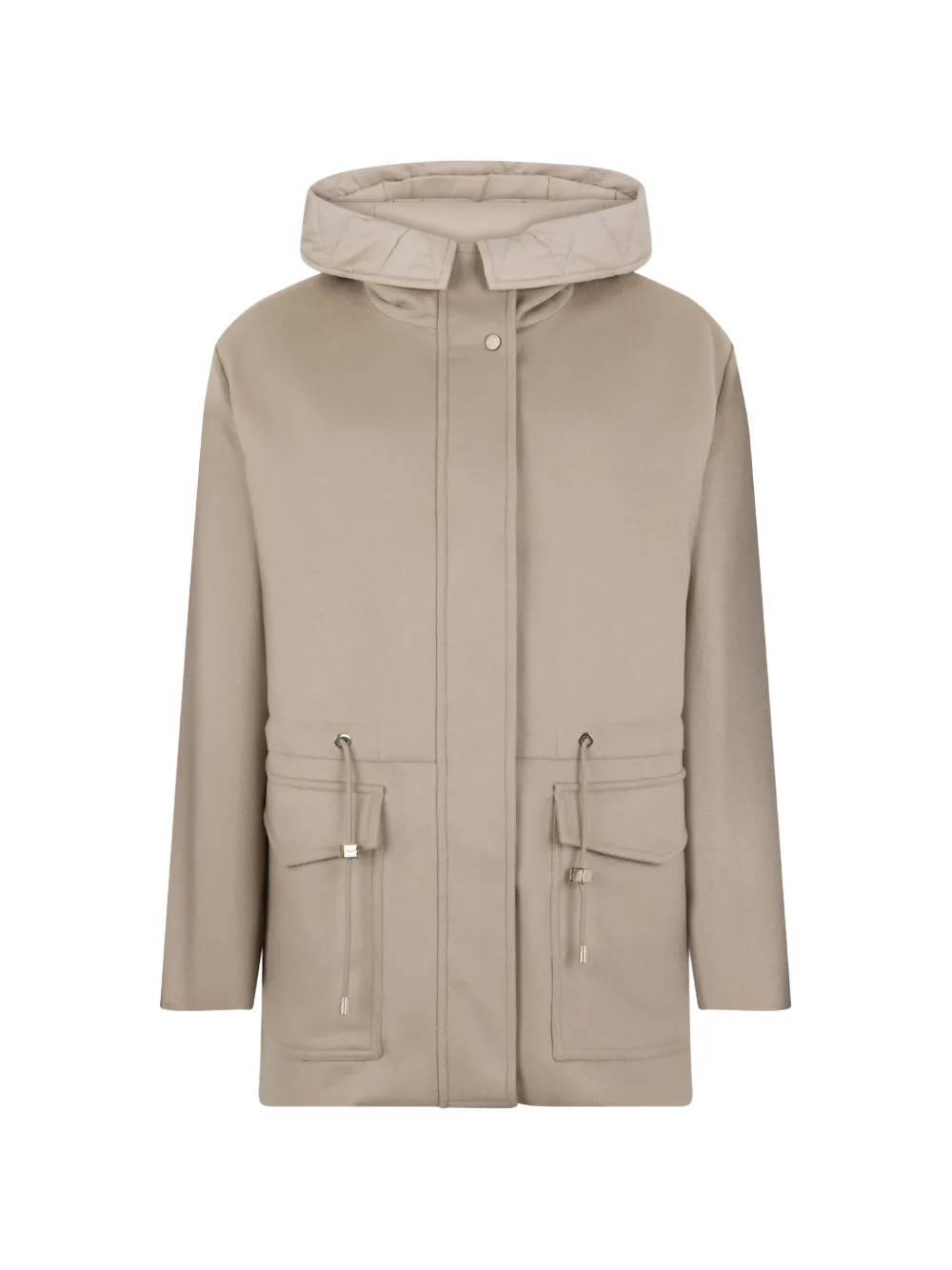 Moorer hooded patch-pocket coat - Neutrals