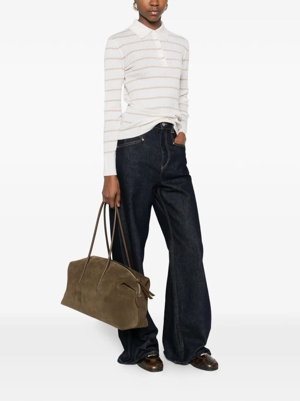  Max Mara Striped Polo Shirts - Neutrals 