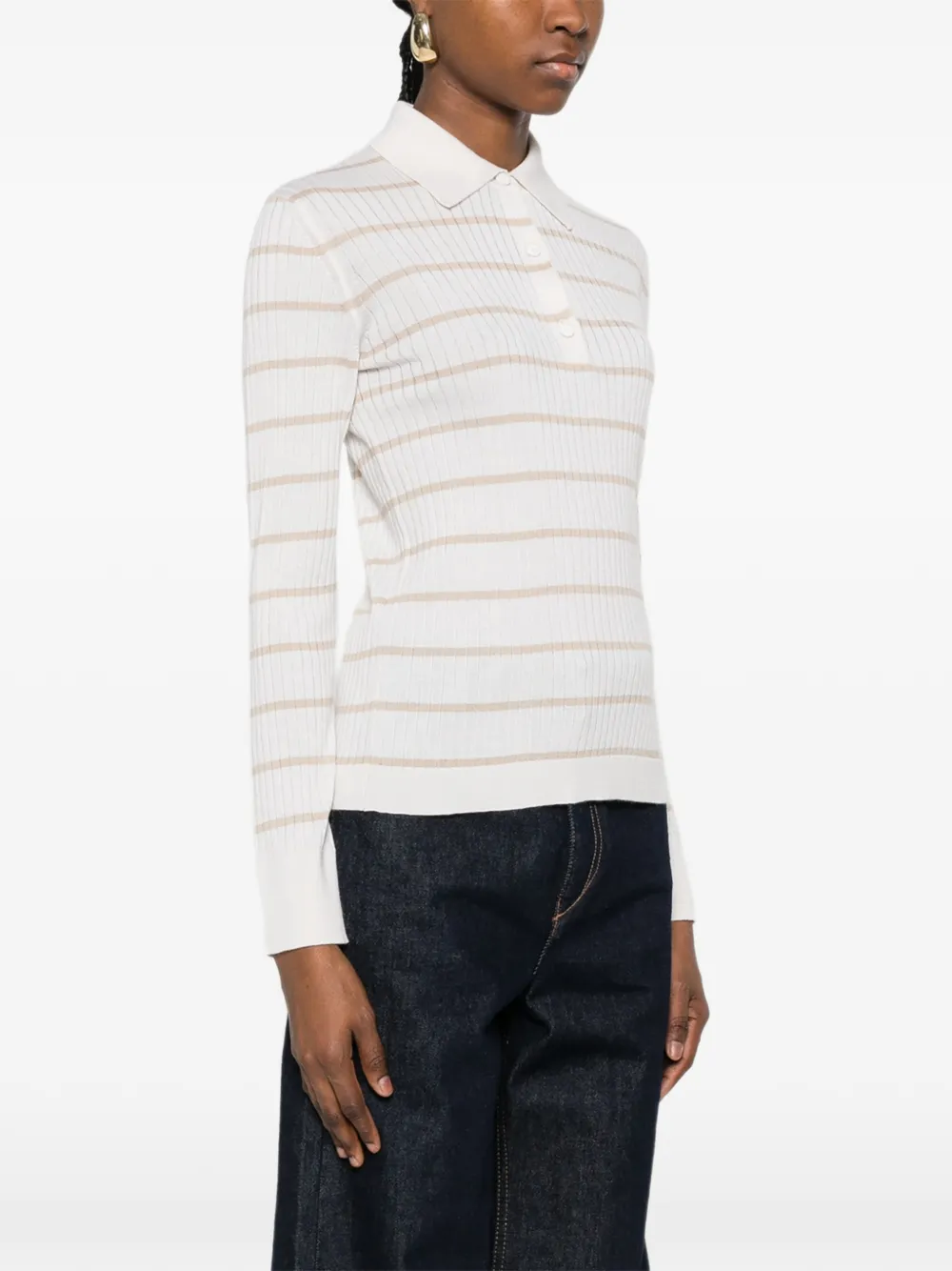 Max Mara Striped Polo Shirts - Neutrals 