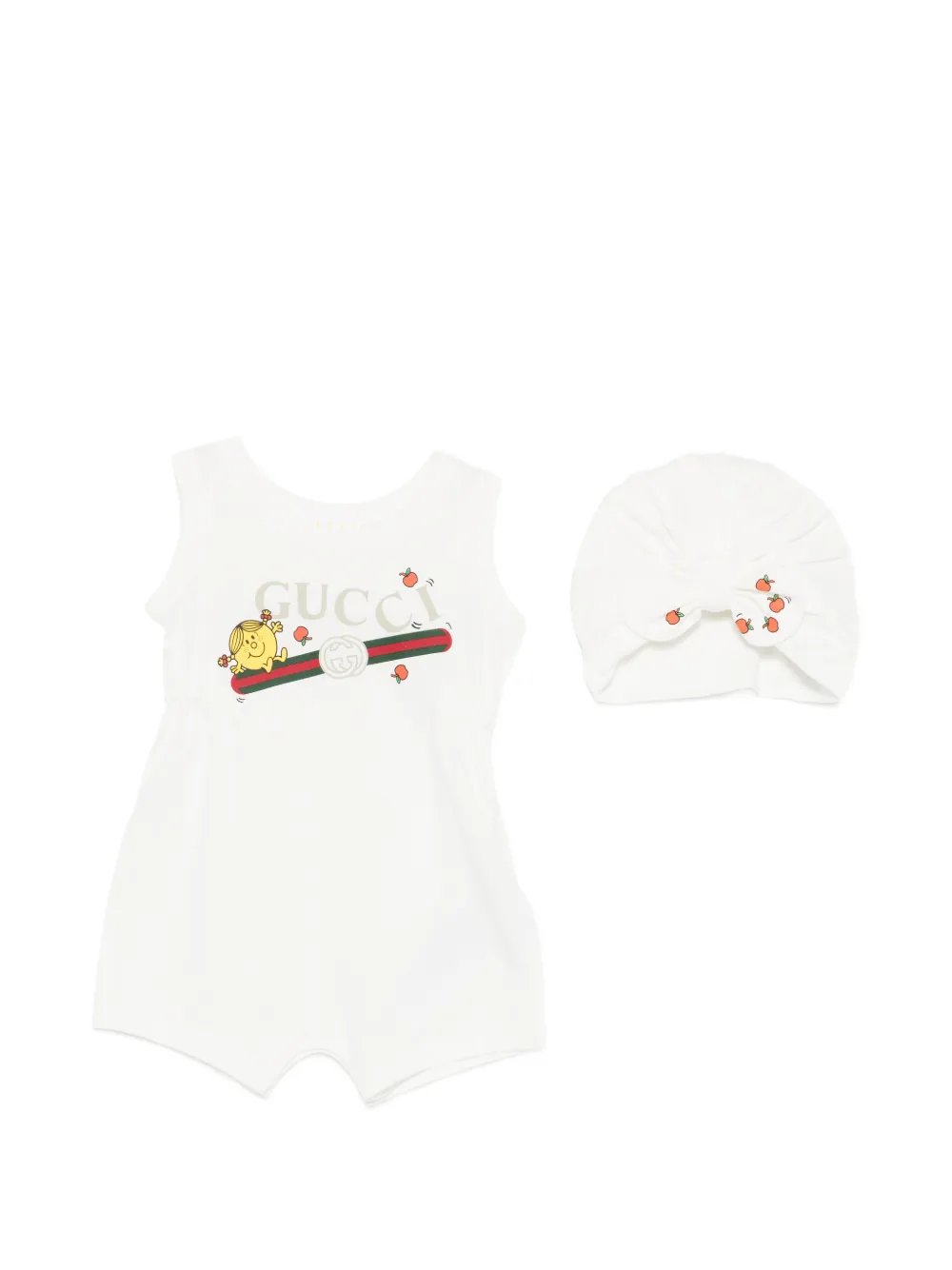 Gucci Kids logo-print shorties and beanie set - Weiß